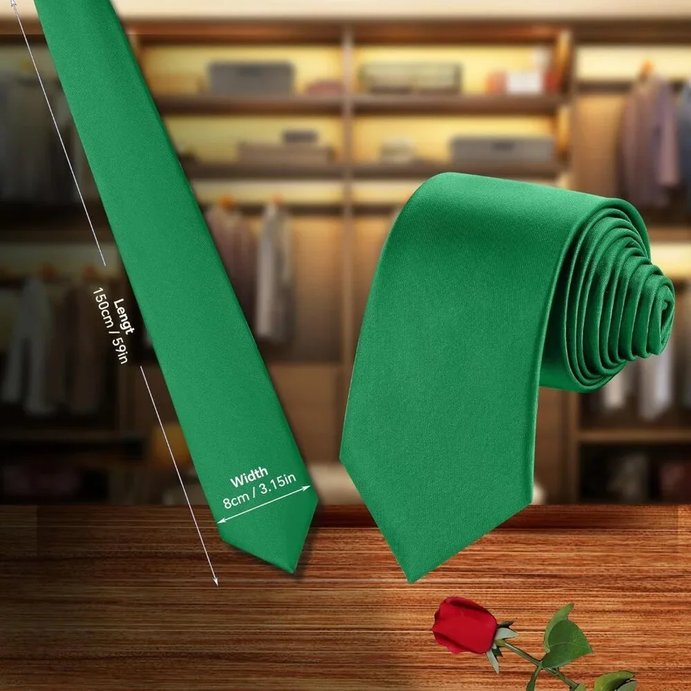 Men's Emerald Green Solid Pure Color Formal 3.15